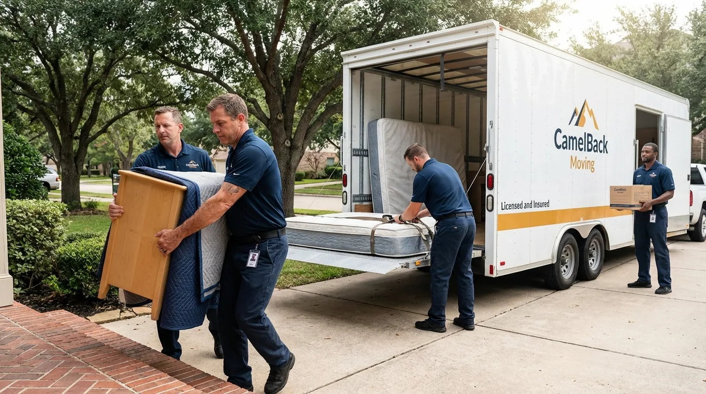 Crew loading residential truck for cross-state move from Buena Vista, CO