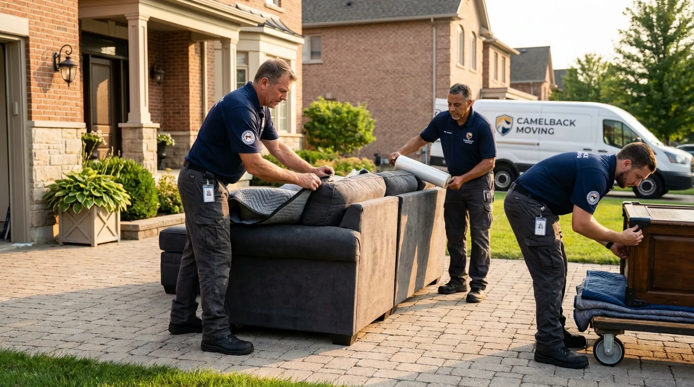 Large estate moving crew wrapping furniture in Buena Vista, CO