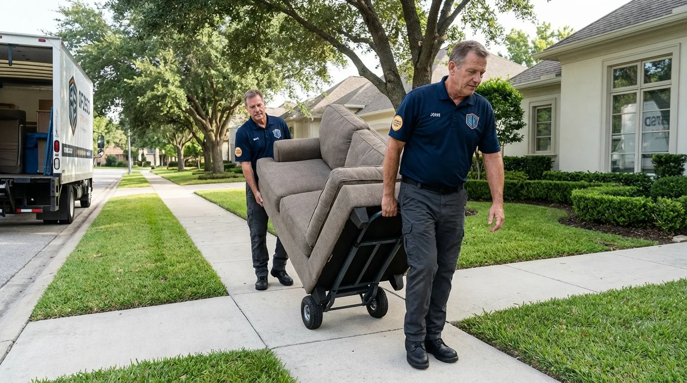 Local residential moving crew loading furniture in Buena Vista, CO